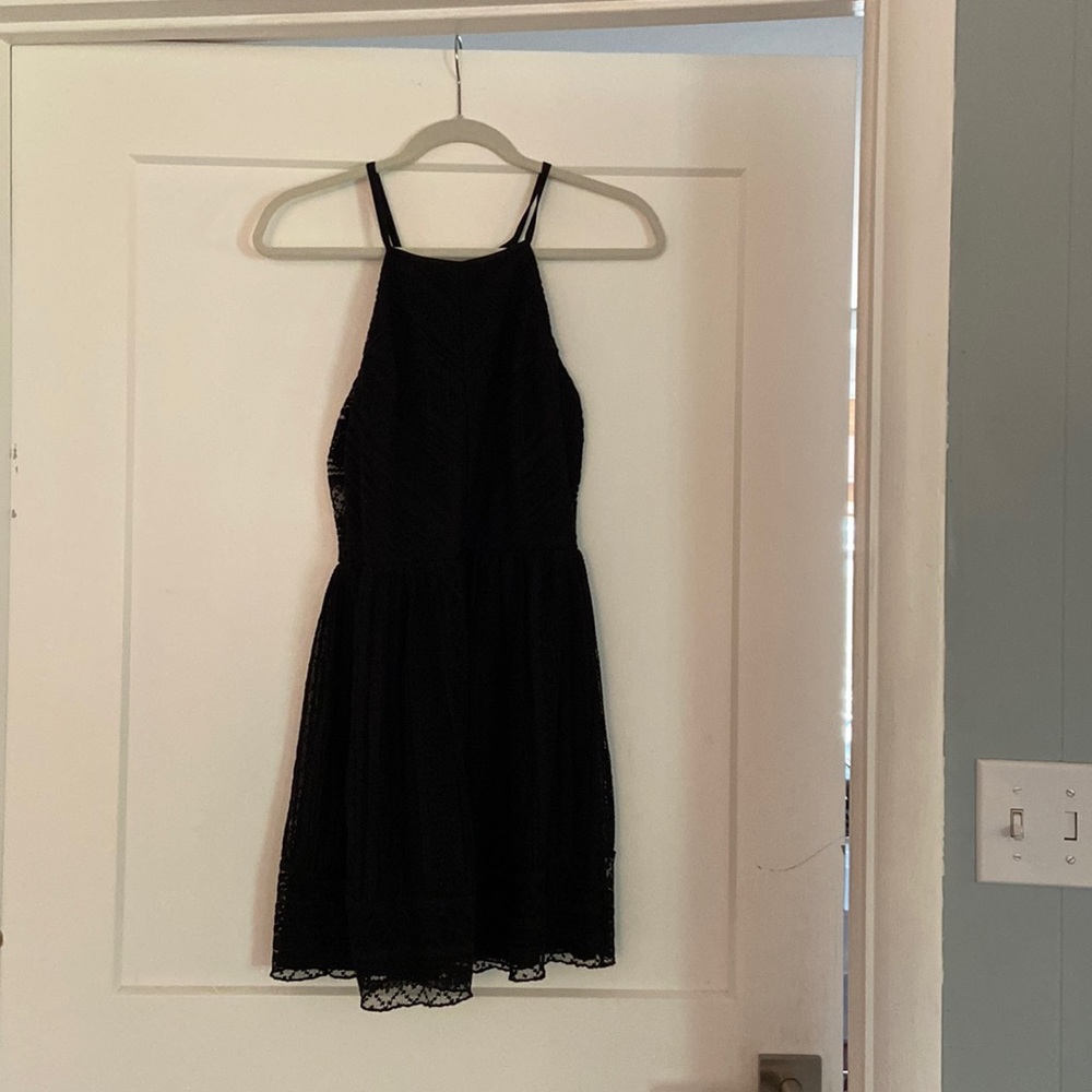 Black lacy halter dress